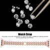 Watch Band Double Rows RhinestonesStudded Replacement Metal Strap for IOS