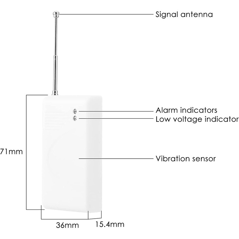 433MHz Wireless Door Window Magnetic Contact Sensor Detector Switch Alarm