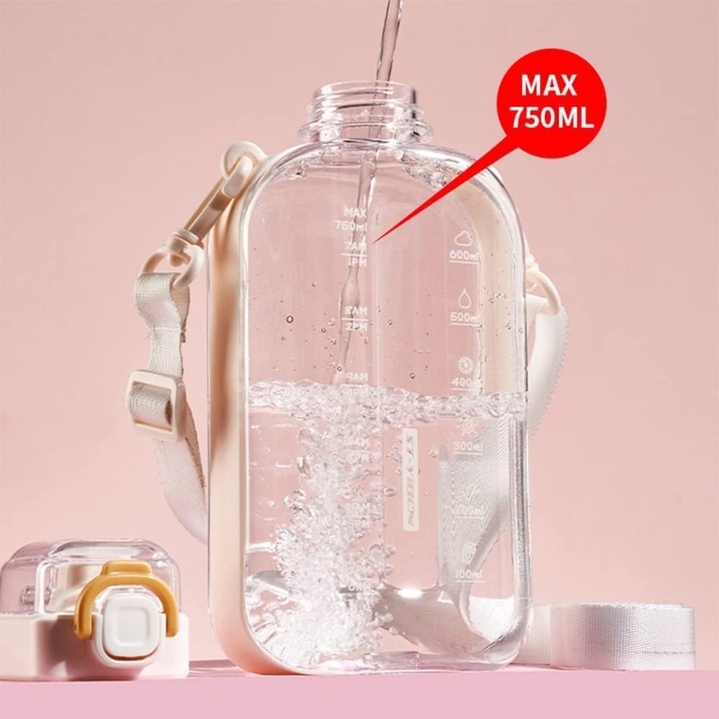 excvalues 24 oz Flat Square Bottle Travel Flask Portable BPA