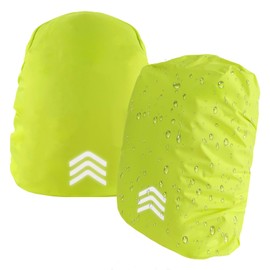 MOSTFUN Pack of 2 Rain Cover School Bag, Rain Cover Backpack with Reflective Strips, Satchel Rain Cover, Backpack Rain Cover, Reflective for Hiking, Camping, Travel, Cycling (Green, S)