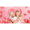 YYNXSY Mother's Day Background Mom Background Pink Heart backdrops Mother's