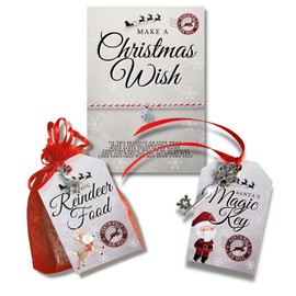 Just A Little Something Christmas Eve Box Fillers | Magic Santa Key | Reindeer Food | Naughty Nice | Xmas Eve | Stocking (Magic Key + Reindeer Food (Santa/Rudolf) + Christmas Wish Bracelet)