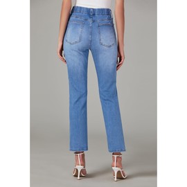 GRAPENT Straight Leg Jeans for Women Mom Jeans for Women Womens High Waisted Pants Womens High Rise Jeans Straight Jeans for Women Light Blue Jeans for Women Color Offshore Blue Large Size 12 Size 14