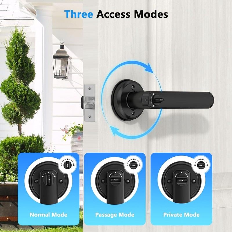 HEI LIANG Fingerprint Smart Door Lever,Keyless Entry Door Handle with