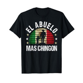 El Abuelo Mas Chingon Mexican Boy Grandpa Cinco De Mayo Flag T-Shirt