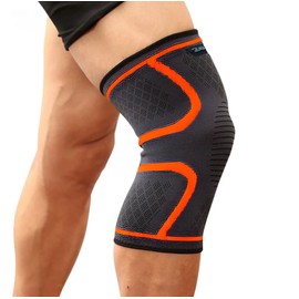 2easz?. Compression Knee Protective Brace (1 Pcs) Anti-Slip Elastic Think Knee Sleeves Breathable Knee Brace for Sports, Running, Climbing, Hiking, Squat, Fitness, Daily Support (S - XL) (Orange, M)