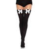 Leg Avenue Nylon Thigh Highs with Bow (Black/White)