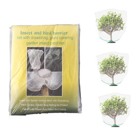 Samlomi Bird Netting for Blueberry Bushes Netting, 3 Pack Plant Covers from Animals with Drawstring 5 Ft X 3.3 Ft, Protection Garden Plant, Suitable for Tomato/Beery/Vegetables Fruits Tree