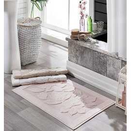 ASTREA TEXTILES Bath Mat - Bath Rug - Bath Mats for Bathroom - Washable Shower Mats - Sink Floor Towels - 100% Turkish Cotton Bathroom Mats (1, Light Brown)