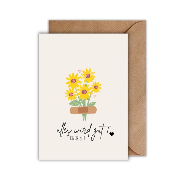 WBdesignz Get Well Card "Everything Will Be Good" - Cheer