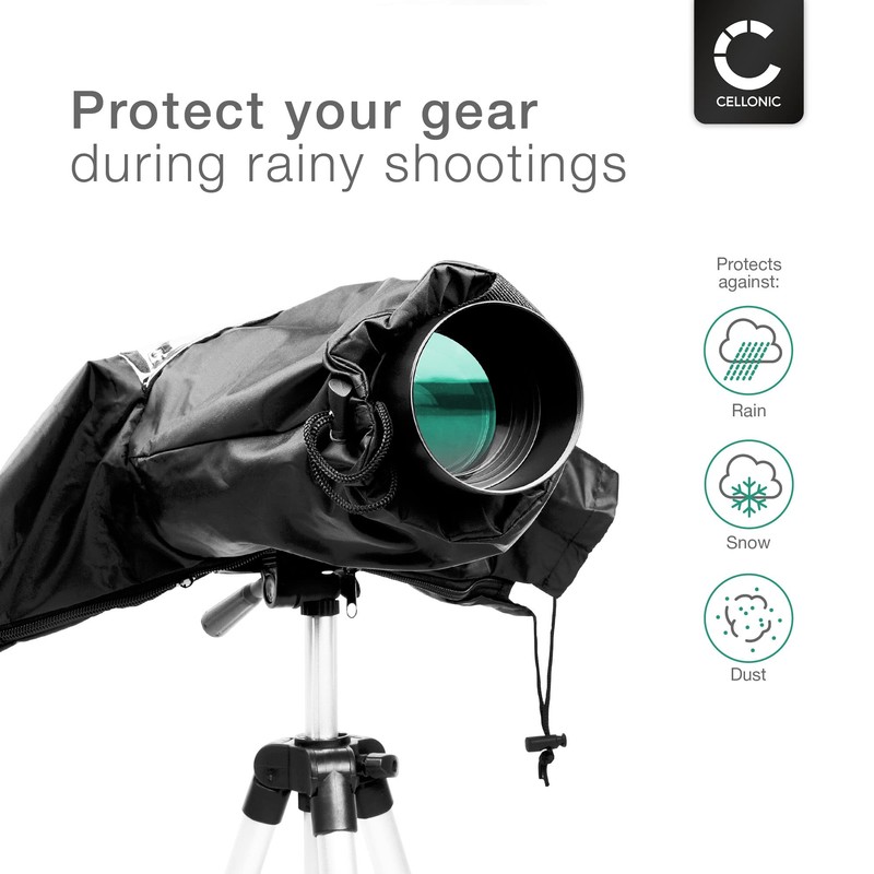 CELLONIC® Camera Rain Cover Compatible for Canon, Sony, Olympus, Nikon,