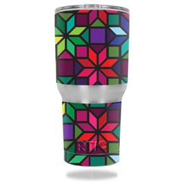 MightySkins Skin Compatible with RTIC Tumbler 30 oz (2016) – Stained Glass Window | Protective, Durable, and Unique Vinyl Decal wrap Cover | Easy to Apply, Remove, and Change Styles | Made in The USA