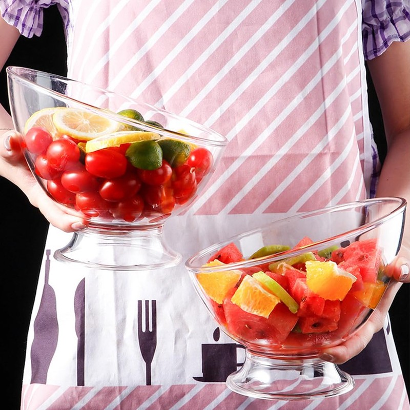 DOITOOL Plastic Angled Bowls Clear Serving Bowls Japanese Salad Dish