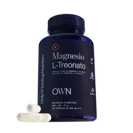 OWN Magnesio L-Treonato, 160 mg por Porción, 90 Cápsulas (45 Días), con Glicinato de Magnesio y L-Teanina, Vegano