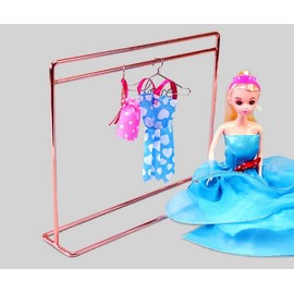 10 Pcs Mini Metal Clothes Hangers Dollhouse Clothes Hanger Accessories for Miniature Dolls Wardrobes