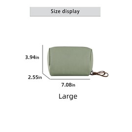 Lipstick Makeup Bag, Mini Small, Compartmentalized, Portable, Women's Organizer, Bag Insert, Compact Storage Pouch:_Large green