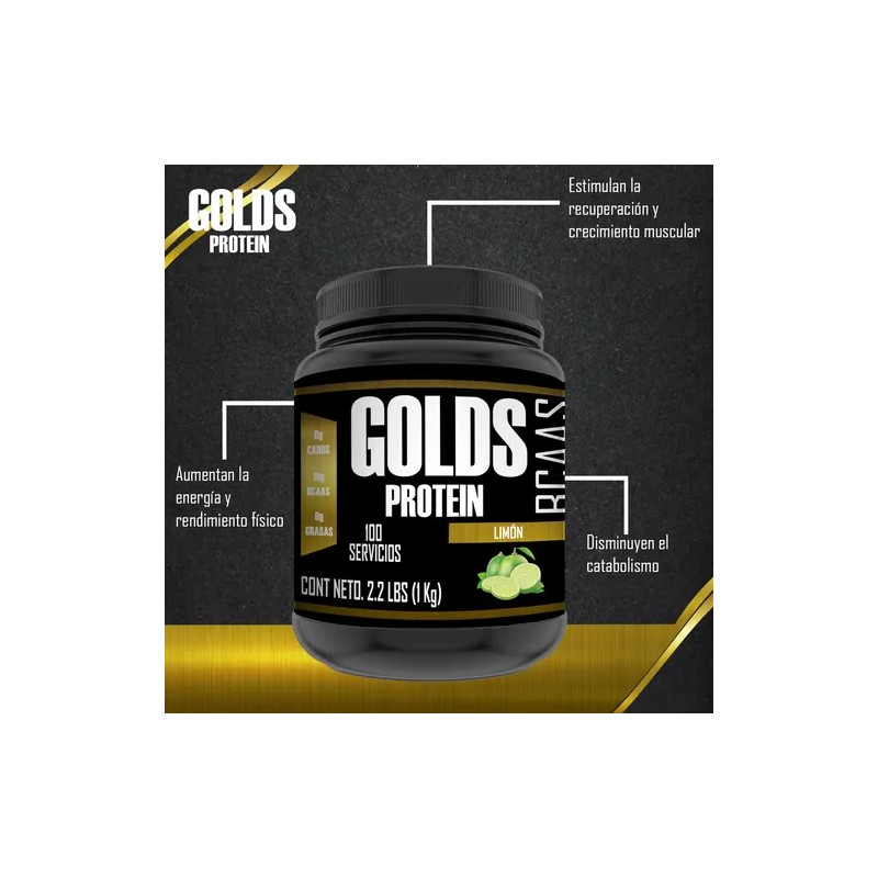 Aminoácidos Bcaas Suplementó Golds Protein 1kg Polvo 100serv