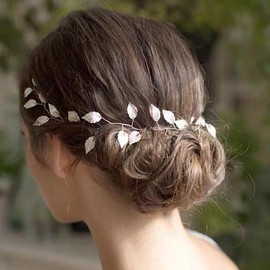 ALUINN Bride Wedding Hair Vine Leafs Bridal Headpiece Bridal Hair Accessories for Brides Women Bridesmaid (Gold)