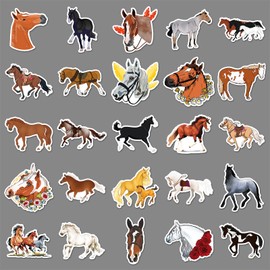 100 PCS Horse Stickers Vinyl Waterproof Stickers for Teens,Adults,Boys,Girls,Kids,Children Decals for Laptop,Phone,Luggage,Computer,Skateboard,Bicycle,Water Bottle