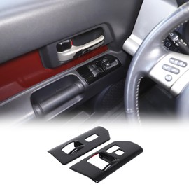 Window Lift Switch Cover Compatible with Toyot@ FJ Cruiser 2007-2021, ABS Window Lift Switch Panel Decoration Frame Cover Interior Protection Accessories, 2PCS (Bright Black)