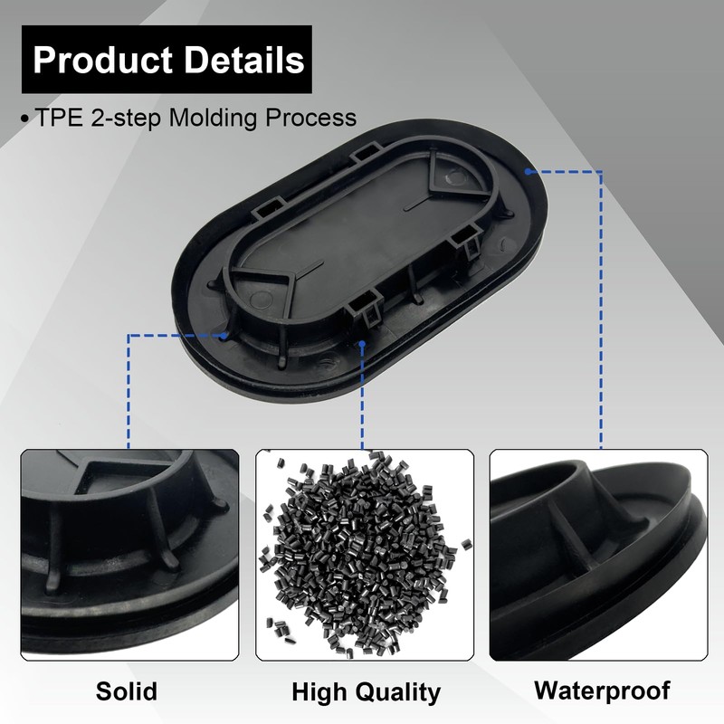 Truck Bed Front Panel Oval Drain Plug Cover Cap Compatible