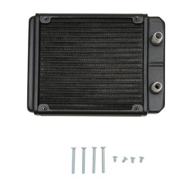Water Cooling Radiator Frosted 18 Tubes 159x119x 27mm Black Oxide Lacquer Metal 12V Heat Exchanger Radiator