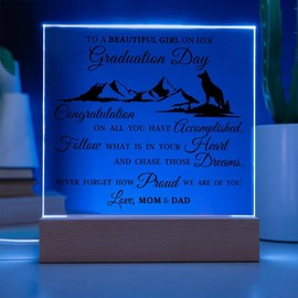 Graduation Gift for Her, Acrylic Plaque with Built-in LED lights, Sentimental Gift, Milestone Achievement Gift, Graduation Token, Meaningful Keepsake