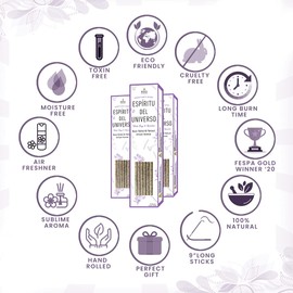 SOUL STICKS Handcrafted 10pcs Resin Artisan Incense Sticks Non-Toxic & Long Lasting Aromatic Sticks for Yoga Meditation Relaxation Aromatherapy Cleansing & Purification (White Sage & Lavender)