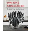 EUNA Knife Block Set, 19 PCS Kitchen Knife Set with