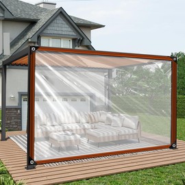 Clear Tarp - Heavy Duty Waterproof 8x10ft Clear Plastic Tarp with Grommets Transparent Vinyl Tarp Outdoor Garden Rainproof Tarpaulin for Greenhouse Plant Patio Roofs Porch Chicken Coop