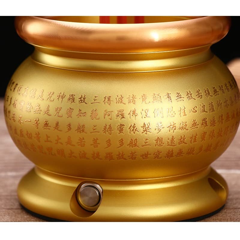 Copper Alloy LED Electric Incense Burner with USB Rechargeable Battery