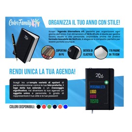 COLORFAMILY 2025 Daily Diary 14.5 x 21 cm A5 PU Cover with Elastic Band