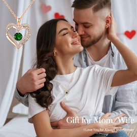 xiupen Jewelry for Women Wife Birthday Gifts for Woman Birthday Present for Womens Wife Anniversary Wedding Gift for Her Christmas Valentines Mothers Day Gift for Her(Emerald-May)