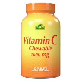 ALFA VITAMINS Vitamin C Chewables Contains 1000mg - Easy to chew Tablets - Super Antioxidant - Immune Booster - 60 Tablets