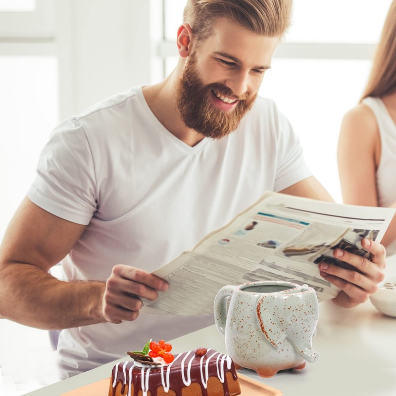 LIAVOEIZ Elephant Tea Mug with Tea Bag Holder,Elephant Tea Cup