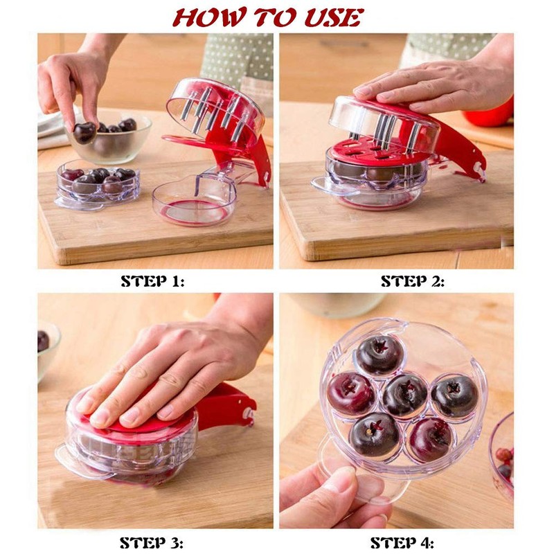 Condello Casa Multi Cherry Pitter Machine Mason Jar for 6