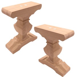 Osborne Wood Products Baron Hardwood Trestle Bench Bases (Set of 2 Bases), Furniture Pedestals for DIY Farmhouse Bench Designs, Unfinished and Sanded Wooden Bases