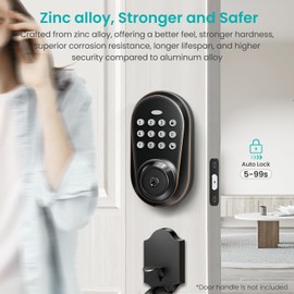 Keyless Entry Door Lock Deadbolt, Keypad Smart Lock for Front Door, Electronic Code Door Lock with Auto Lock, Anti-Peeping Password, Easy Installation for Home, Office, Apartment