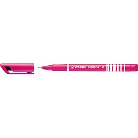 STABILO SENSOR M Fineliner with Spring-Loaded Tip, Medium, Single Pen, Pink
