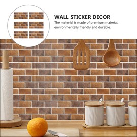 Operitacx 6 Stück Selbstklebende Fliesenaufkleber Retro Braun für Küche und Bad Wanddekoration für Glatte Oberflächen