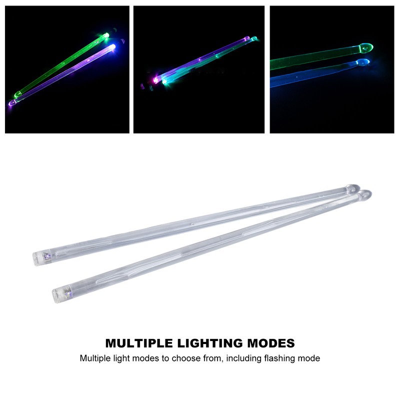 2PCS Light Up Drumstick Color Changing Glow Drumming Plastic Drumstick