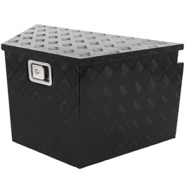 33 inch Aluminum Truck Bed Storage Tool Box Trailer Tongue Box Black for Pickup Truck Bed RV
