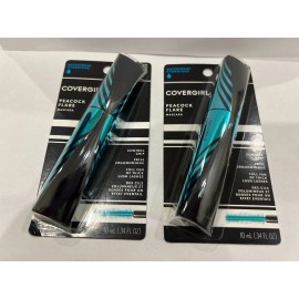 Covergirl Peacock Flare Mascara Waterproof 10ml /0.34oz New 2PK- 835 Black Brown