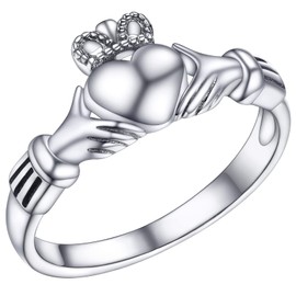 Love Claddagh Rings for Female Sterling Silver Irish Friendship Love Jewelry