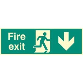 Sign, Fire Exit Down, Glow RP, Signs Personal Protection, Security Location - 32008L
