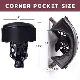 GSE Games & Sports Expert Set of 6 Heavy-Duty PU Leather Billiard Pool Table Pockets, Billiard Pool Table Accessories (Black, Smooth)