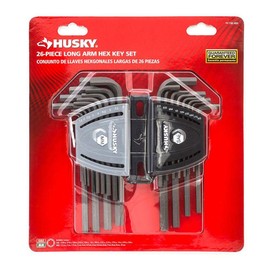 HUSKY Allen Wrenches Long/short arm (AMAZING 26 PIECE WRENCH HEX KEY SET) | Mechanic Car Boat Truck Autobody | Color coded storage case included | Standard Not ball end