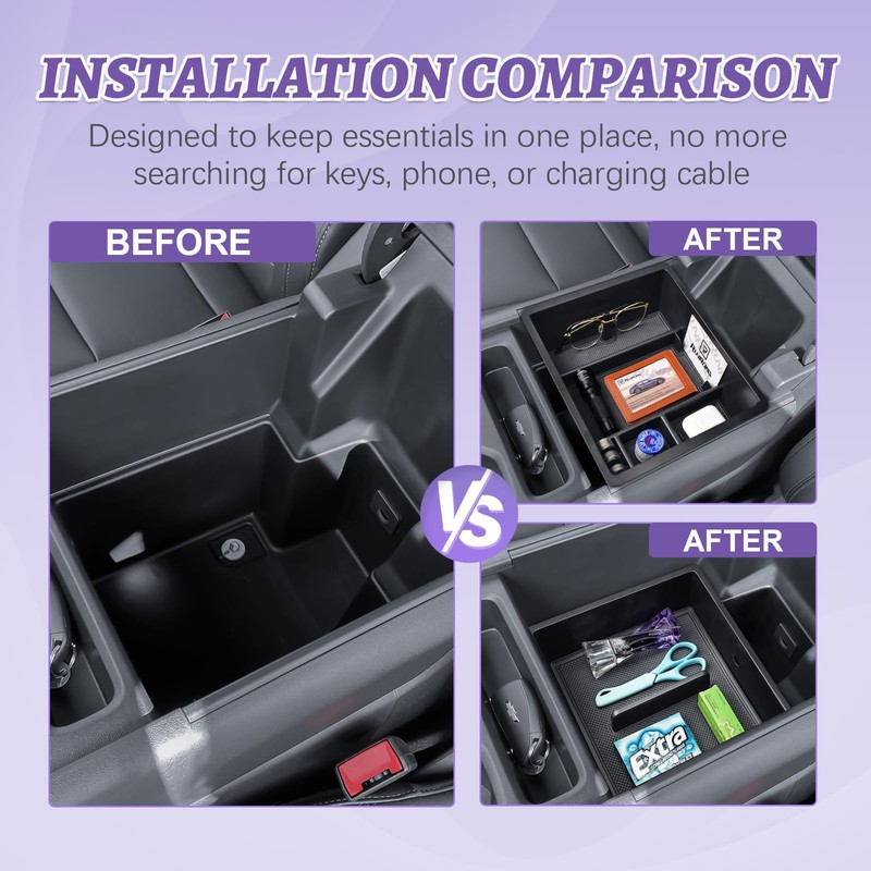 RUNROAD Center Console Organizer Tray Compatible with 2024 2025 Chevy