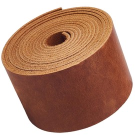 GORGECRAFT 5cm Wide Crazy Horse Top Grain Leather Strap AB Grade 72 Inch long Genuine Leather Strips 1.8mm Thick Saddle Brown Leather Cord Real Leather Flat String Tooling for Crafts