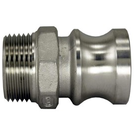 Duda Energy CamPlug-M200 304 Stainless Steel Cam-and-Groove Pipe Fitting Adapter 2" Cam Lock Plug x Male NPT Sus304 SS304, Stainless Steel